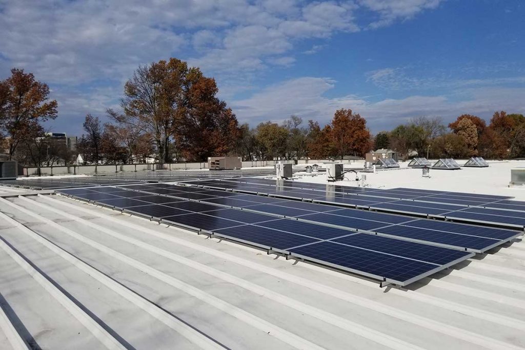 New solar panels show off Wasserstrom's new green initiatives.