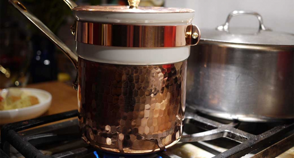 A fancy bain marie used for cooking delicate foods