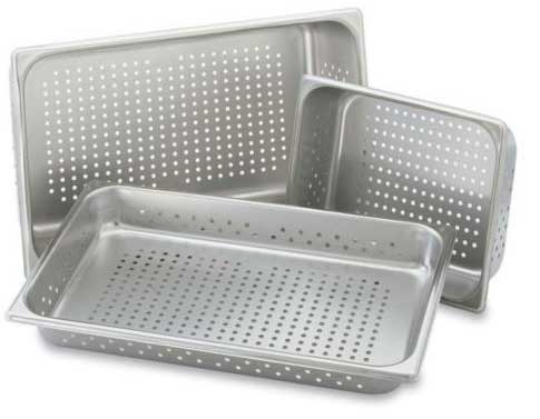 Perforated hotel steam table pans from Vollrath