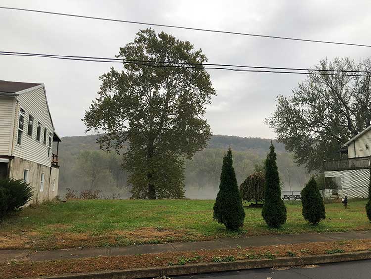 Across the street: This would have been the view from Nathan & Rebecca's front porch.