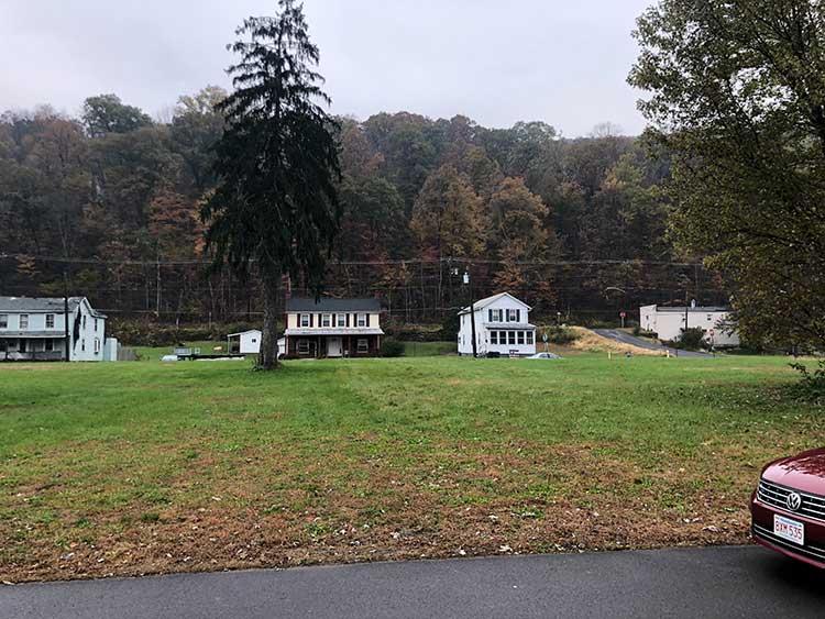 The now-empty lot where Nathan & Rebecca Wasserstrom's home once stood in Wilkes-Barre, PA.