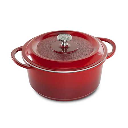 Fiery Red! ProCast™ Red 5 Qt. Dutch Oven from Nordic Ware.
