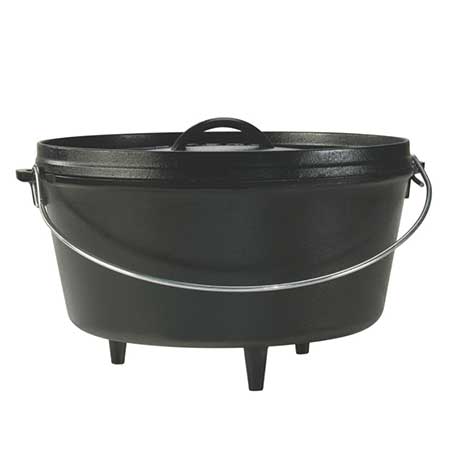 For the Great Outdoors: This 8 Qt. Camp Dutch Oven With Legs & Flanged Lid from Lodge Manufacturing.
