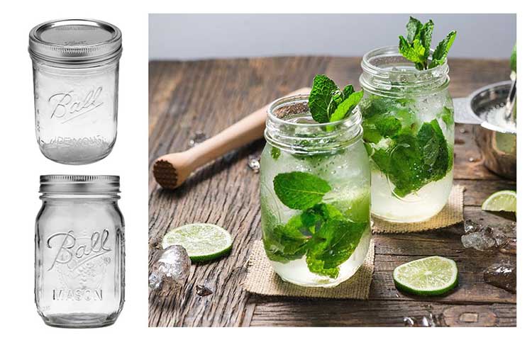 Mason jars can be a good option for non-disposable containers that are both safe and compliant.