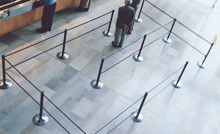 Retractable belt barriers can be used to direct customer queues or they can be used to indicate which parts of your dining area are blocked off to reinforce social distancing.