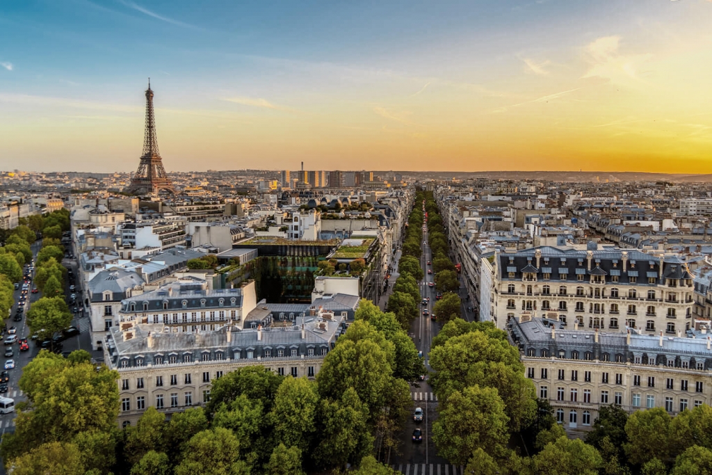 Skyview of Paris, France.