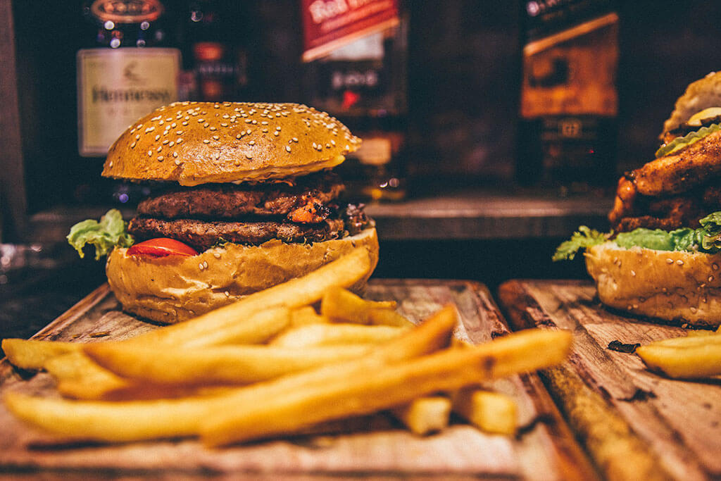 Hamburger bun with sesame seeds.