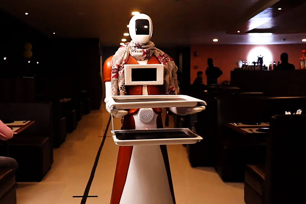 Maira, a food robot in India. 
