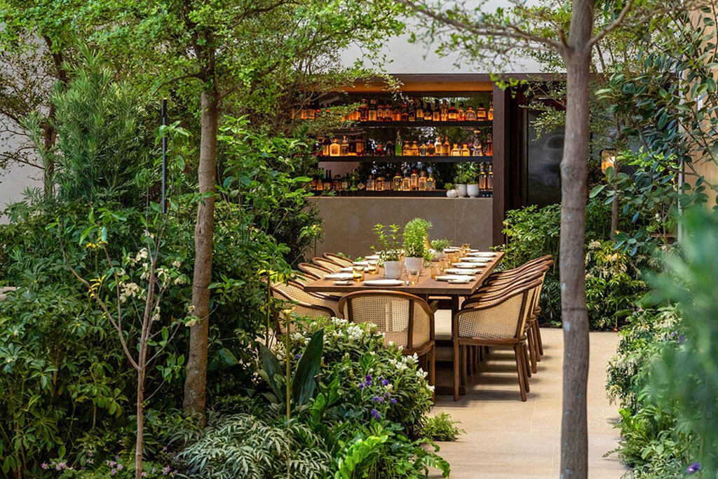 Chef Boulud's Le Pavillon, biophilic design. Chef Boulud's Le Pavillon, biophilic design.