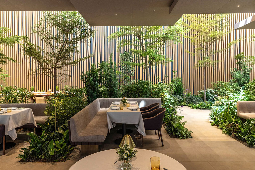 Chef Boulud's Le Pavillon, biophilic design. Chef Boulud's Le Pavillon, biophilic design.