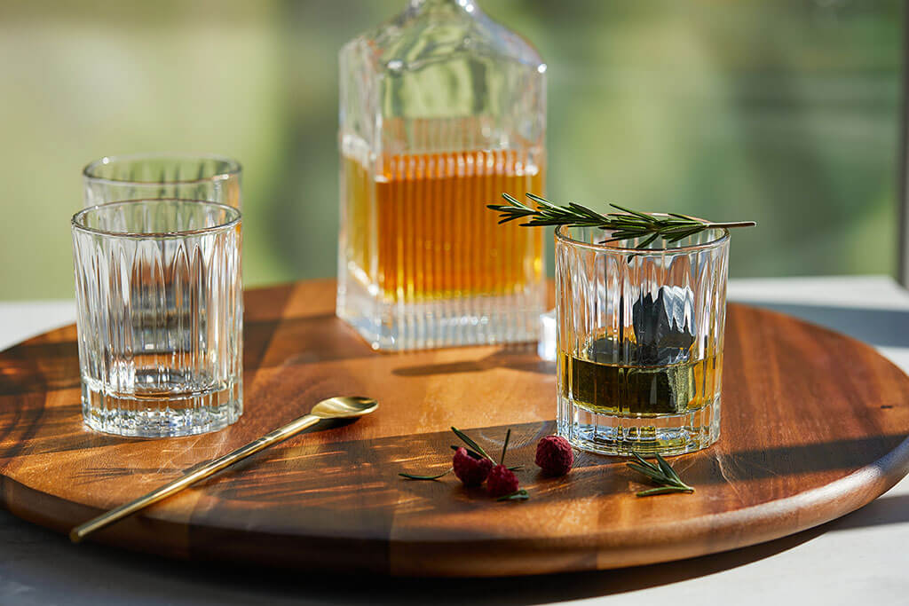 Flashback DOF Glass by Libbey The Flashback Double Old Fashioned Glass by Libbey is a durable retro style that showcases any drink beautifully. Its textured sidewalls and bottom is a perfect match for heritage-brand mezcal because of its vintage charm.