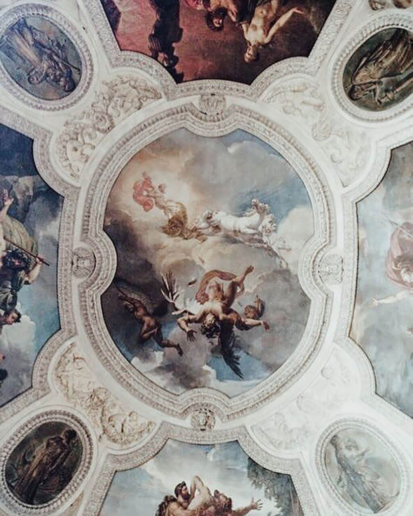 Ceiling painting at Coquette