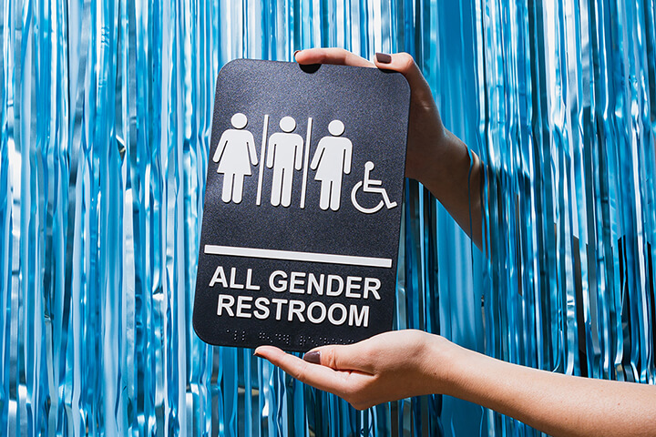 All gender restrooms.