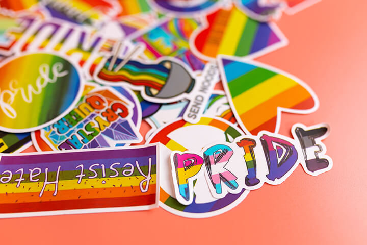 Rainbow stickers.