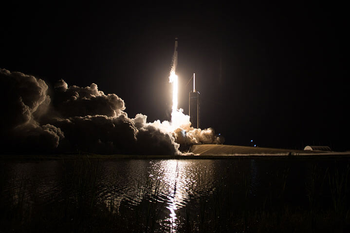 SpaceX Falcon 9 rocket launched in April of 2022.