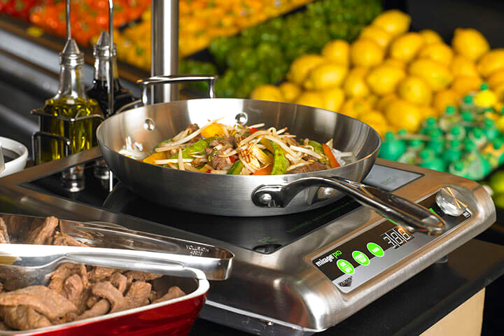 The Mirage Countertop Pro Induction Range by Vollrath is the perfect TCO investment for use in buffets, cooking demonstrations, and catered events. It’s extremely energy efficient to save you money, offers culinary control with myriad power levels settings, and has a space-saving design that is both convenient and easy to transport