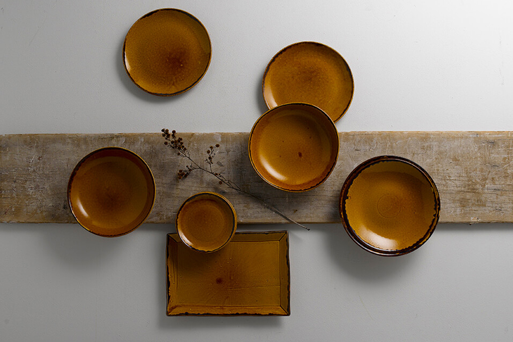 Harvest brown dinnerware
