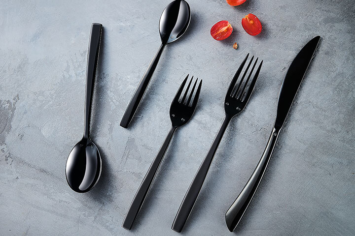 Kya Black Flatware for an Industrial look.