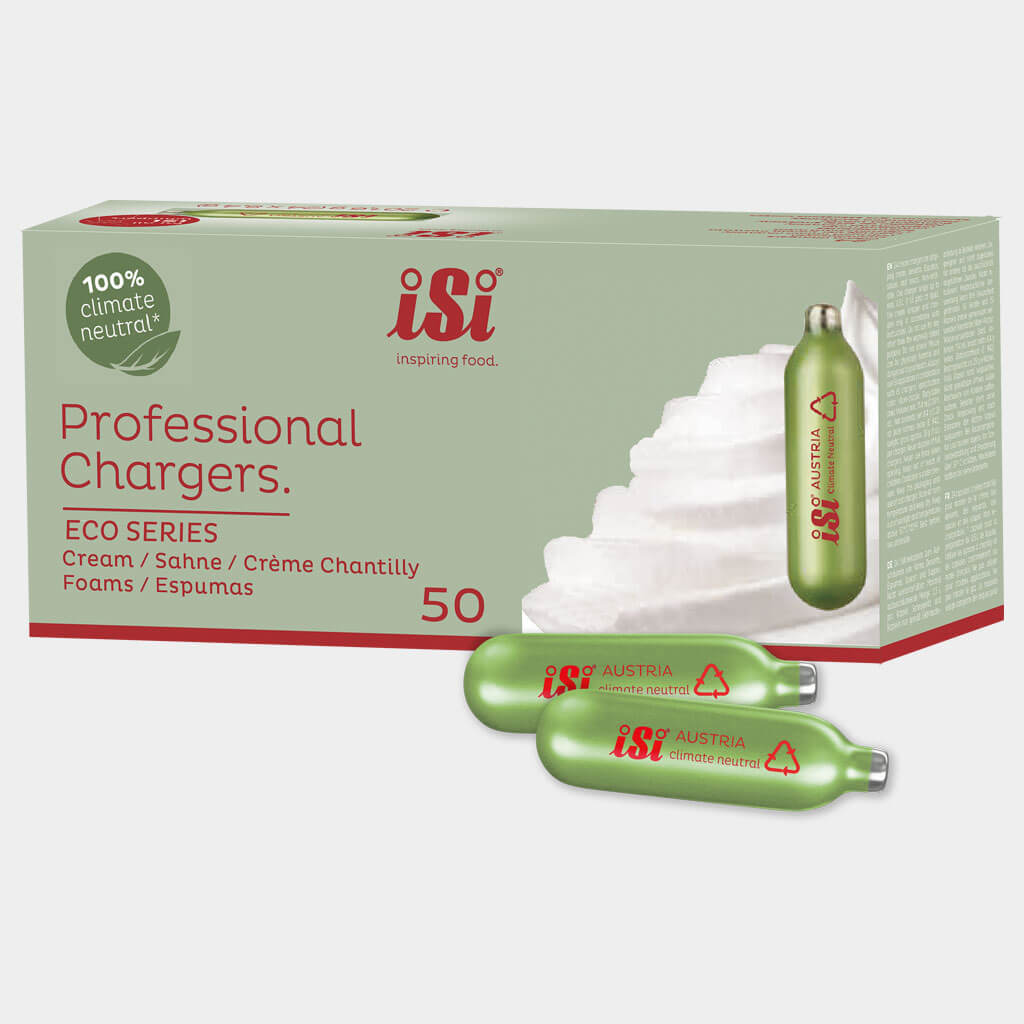 Professional climate neutral gas chargers for the iSi Eco Series