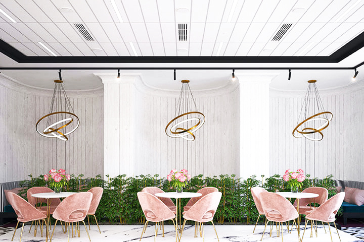 Light colors are a breath of fresh air for restaurant guests.