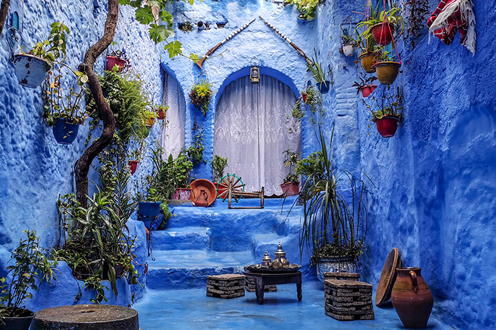 The breathtaking blue city of Chefchaouen, Morocco. 