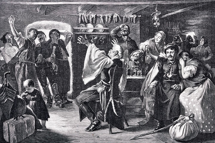 Tavern life in the 19th century. 