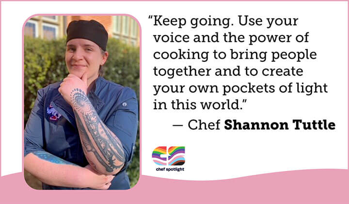 Photo featuring Chef Shannon Tuttle of Aramark.
