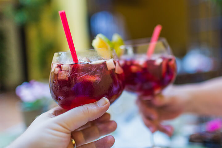 Guests cheer to a happy, ice-filled summer day.