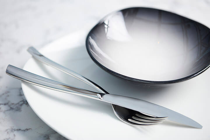 Briossa 18/8 stainless steel flatware is chic and stylish.