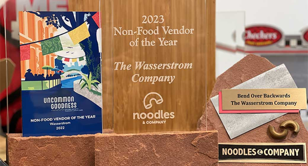 Wasserstrom wins second consecutive Vendor of the Year award from their customer, Noodles.