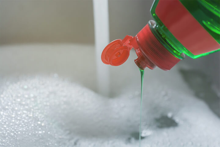 Soaking in soapy water also helps when removing stickers.