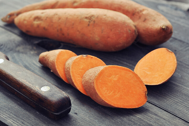 sliced sweet potatoes
