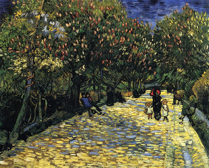 Avenue With Flowering Chestnut Trees at Arles, 1889 (courtesy of WikiArt)