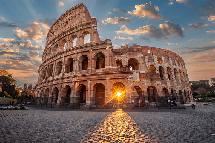 The Colosseum symbolized the Roman Empire's power and grandeur.
