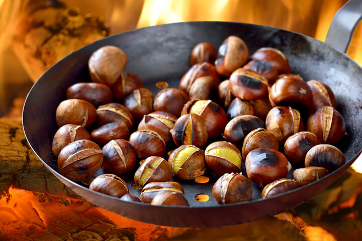 Chestnuts can be stored for relatively long periods, especially when dried.