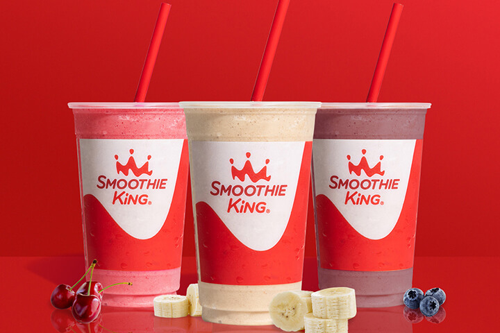 Three drinks from Smoothie King.