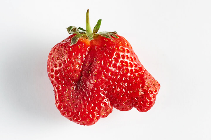 An "ugly" strawberry that is perfect for slicing.