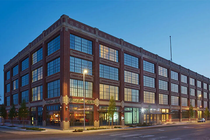 The Fordson Hotel in Oklahoma City began as a Ford Motor Company assembly plant, constructed in the early 1910s. This hotel is part of the Hyatt's The Unbound Collection.