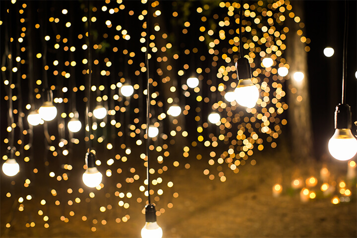 Cascading lights.