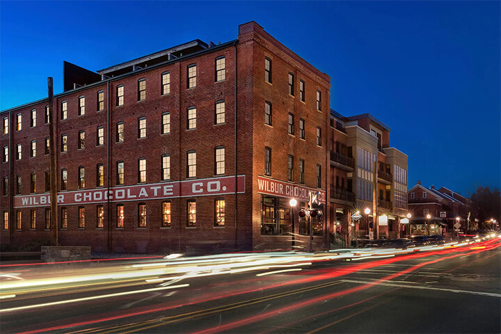 From chocolate factory to hotel, The Wilbur has stood as a landmark in Lititz, PA for over 100 years.