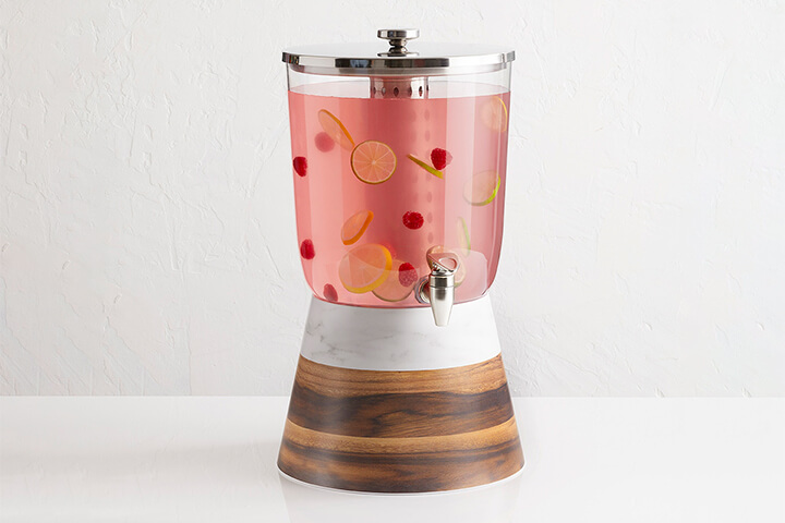 Acacia/Marble Juice Dispenser Base by American Metalcraft
