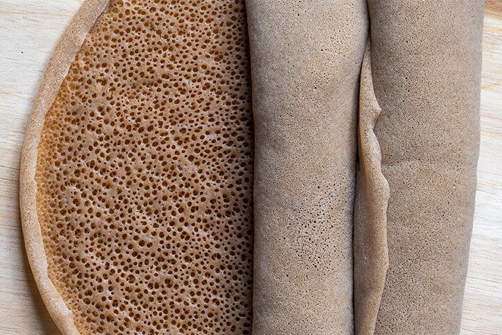 Injera close up.