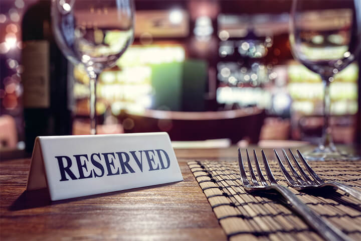 A reserved table.