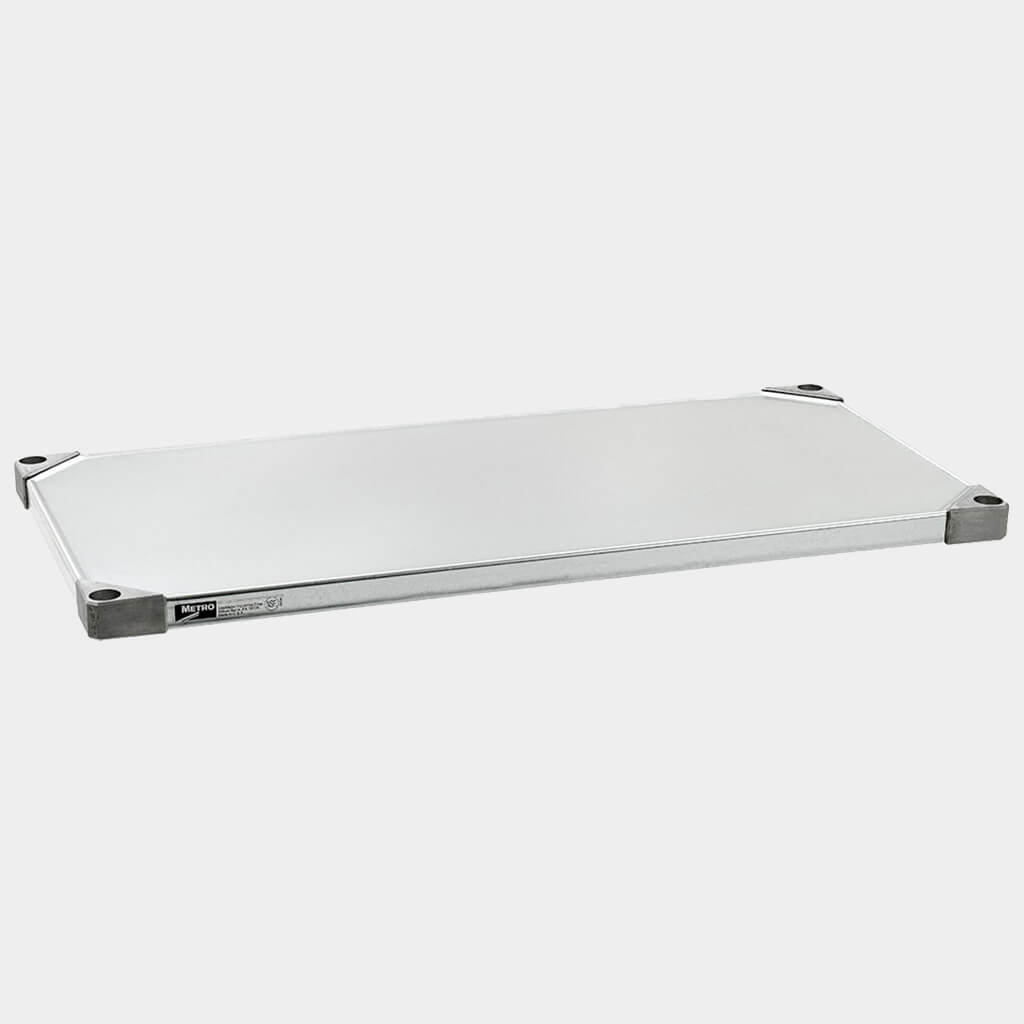 Example of a stainless steel shelf, by Metro.