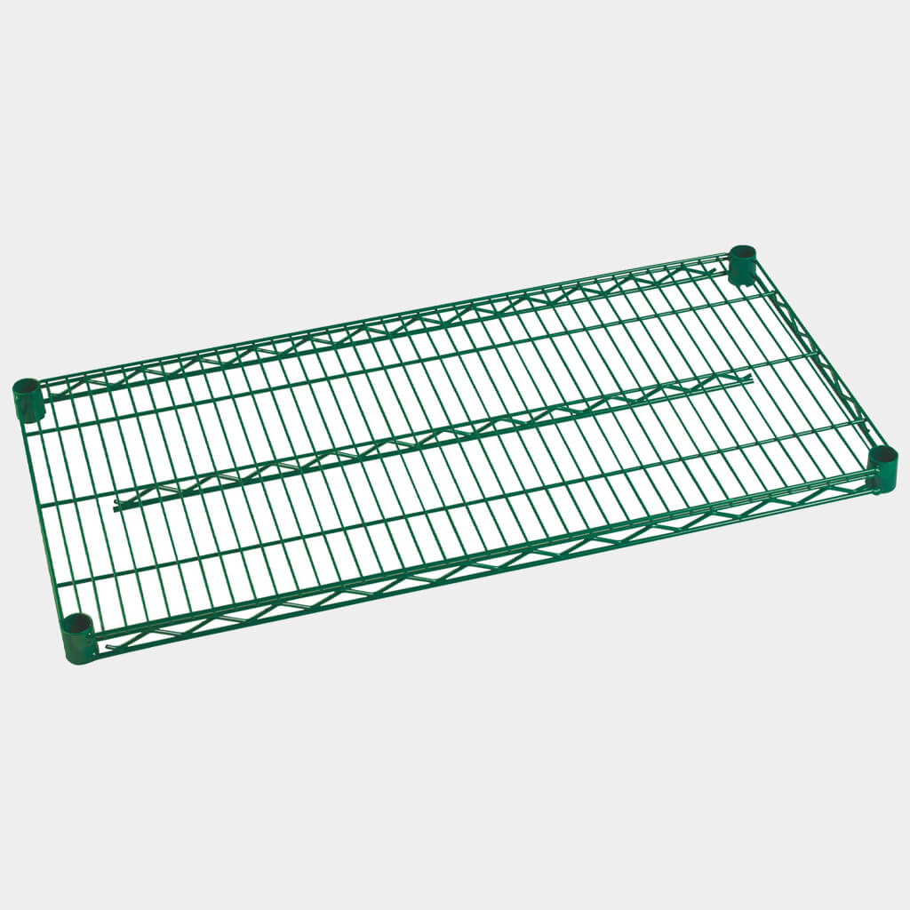 An example of epoxy-coated shelving featuring Darling Foodservice.