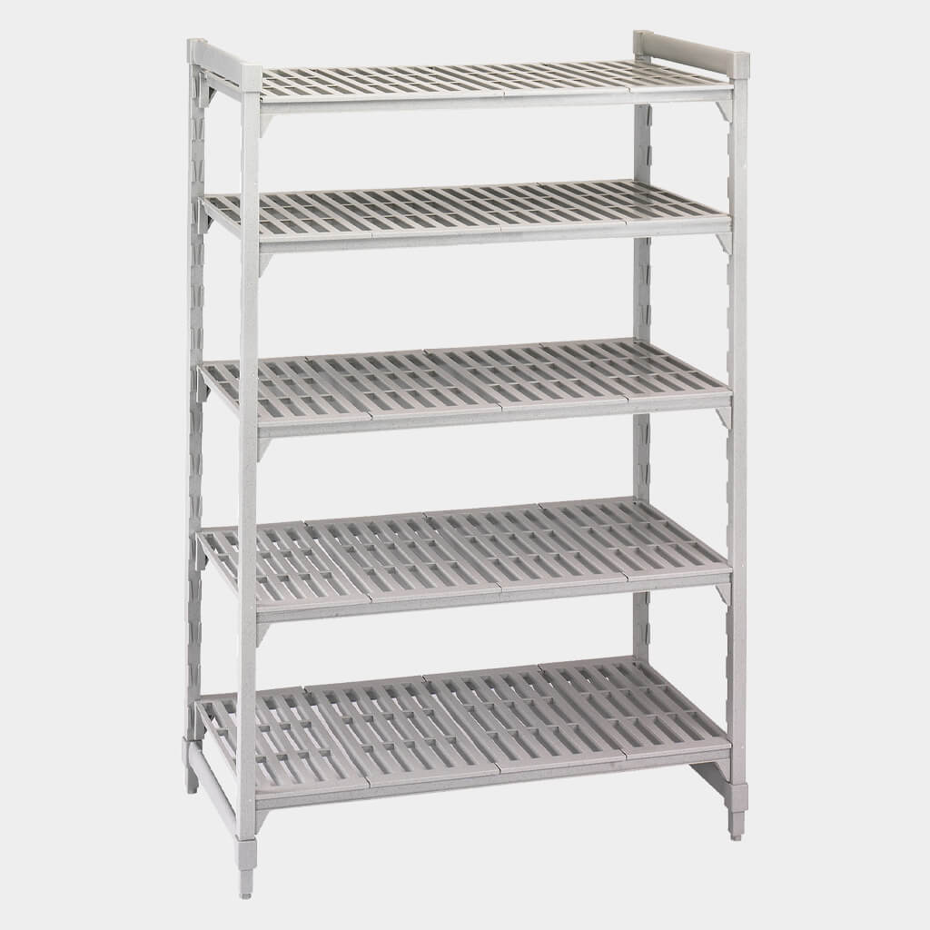 Example of polymer shelving using Cambro's Camshelving kit.