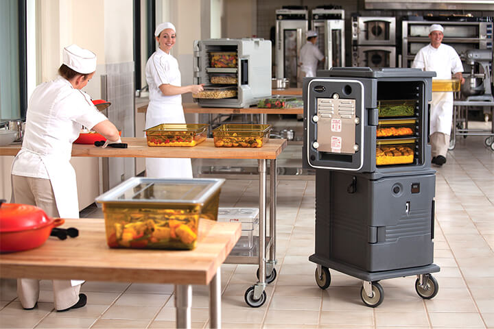 Carts by Cambro in an indoor setting.