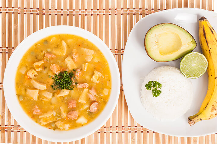 Colombian mondongo features beef tripe (a cut of meat from the stomach lining of a cow) as the dish's main protein.