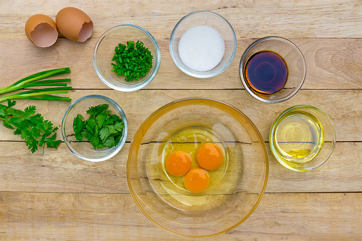 Prepped ingredients.