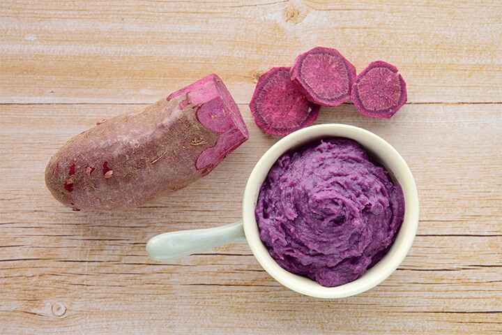 whole and mashed ube